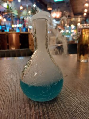 Smoking cocktails! at Donald Watson's Vegan Bar in Leicester