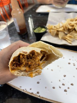 Vegan Chorizo & Cheese Burrito  at Señor Grubby's in Oceanside