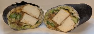Very Vegan sushi burrito at Let's Roll in Portland