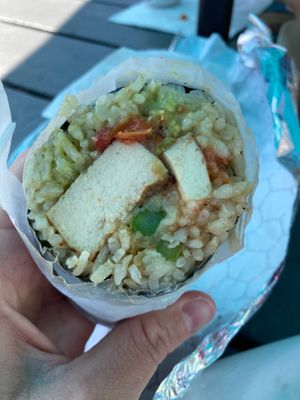 Very vegan burrito at Let's Roll in Portland