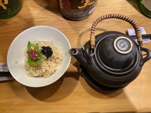 Dashi chazuke  at Vegan Izakaya NIJIYA 虹屋 in Kyoto