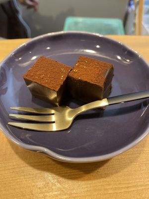 Chocolate dessert, very small portion for the price. ¥480  at Vegan Izakaya NIJIYA 虹屋 in Kyoto
