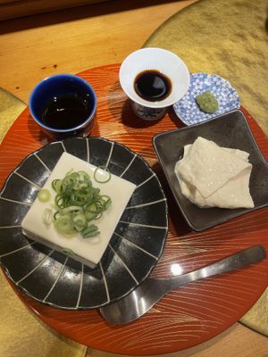 Tofu and yuba  at Vegan Izakaya NIJIYA 虹屋 in Kyoto