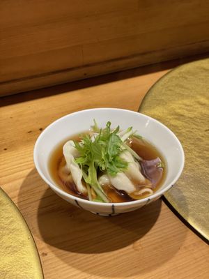 Dashi dumplings   at Vegan Izakaya NIJIYA 虹屋 in Kyoto
