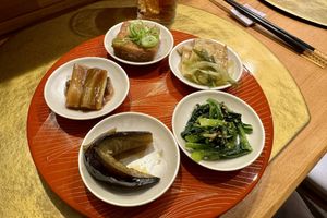Obanzai with 5 small dishes #Veganuary at Vegan Izakaya NIJIYA 虹屋 in Kyoto