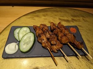 Yakitori at Vegan Izakaya NIJIYA 虹屋 in Kyoto