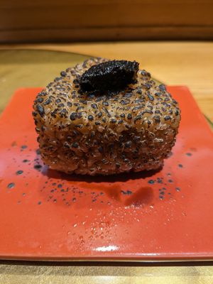 Broiled rice ball at Vegan Izakaya NIJIYA 虹屋 in Kyoto