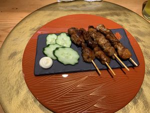 Soy meat yakitori  at Vegan Izakaya NIJIYA 虹屋 in Kyoto