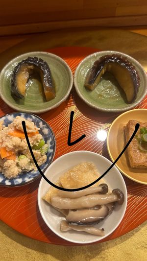 surprise! hehe  at Vegan Izakaya NIJIYA 虹屋 in Kyoto