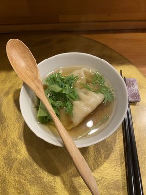 Delicious gyoza  at Vegan Izakaya NIJIYA 虹屋 in Kyoto