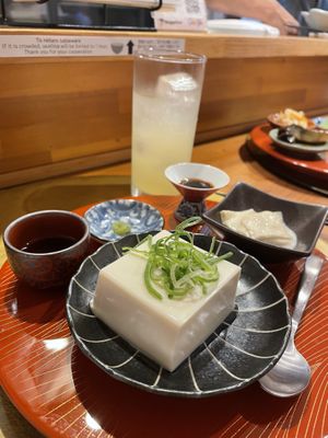 Tofu, yuba and freshly grated wasabii  at Vegan Izakaya NIJIYA 虹屋 in Kyoto