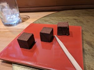 Chocolate yokan at Vegan Izakaya NIJIYA 虹屋 in Kyoto