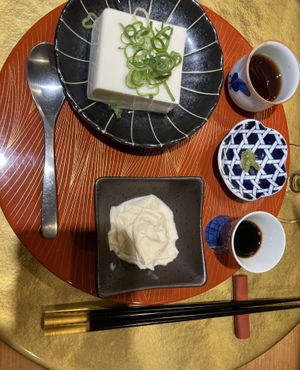 Tofu and yuba  at Vegan Izakaya NIJIYA 虹屋 in Kyoto