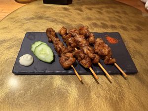 Amazing soy skewers  at Vegan Izakaya NIJIYA 虹屋 in Kyoto