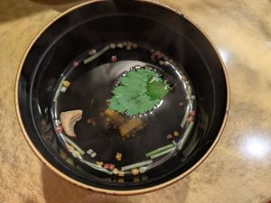 Osuimono soup at Vegan Izakaya NIJIYA 虹屋 in Kyoto