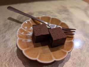 Chocolate yokan at Vegan Izakaya NIJIYA 虹屋 in Kyoto