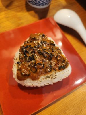 Miso onigiri at Vegan Izakaya NIJIYA 虹屋 in Kyoto