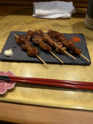 Soy meat yakitori.. Soo good at Vegan Izakaya NIJIYA 虹屋 in Kyoto