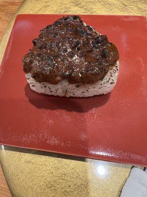 Rice ball  at Vegan Izakaya NIJIYA 虹屋 in Kyoto