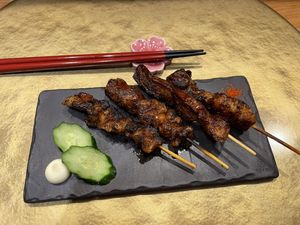 Yakitori Spieße  at Vegan Izakaya NIJIYA 虹屋 in Kyoto