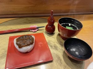 Miso Reisbällchen  at Vegan Izakaya NIJIYA 虹屋 in Kyoto