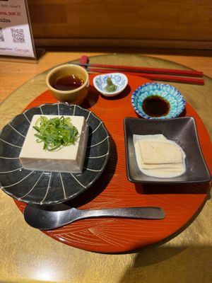 Tofu and yuba at Vegan Izakaya NIJIYA 虹屋 in Kyoto