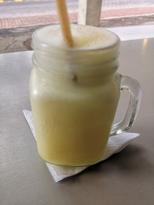 Smoothie with coconut milk at Bowl Acai Bar in Puerto Ayora