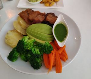 Salad bowl with soy meat at Bowl Acai Bar in Puerto Ayora