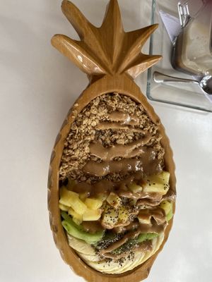 Açai bowl - they offer a variety of toppings and choices of fruit.   at Bowl Acai Bar in Puerto Ayora