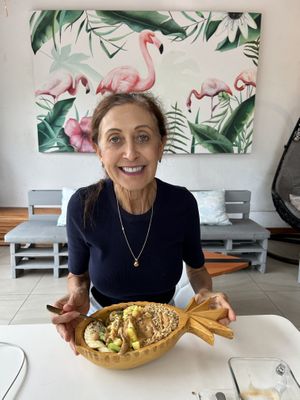  NIce pics on the walls and cool music plays  at Bowl Acai Bar in Puerto Ayora