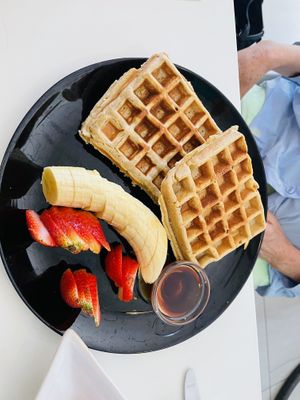 Vegan Waffles  at Bowl Acai Bar in Puerto Ayora