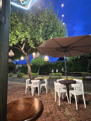 Nice to sit outside    at The Rock in Puerto Ayora