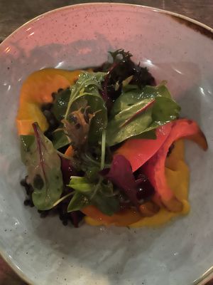 In Ahornsirup geschmorter Kürbis  at Restaurant Landgang in Busum