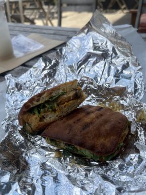 Focaccia tofu sandwhich  at Goldleaf Savory & Sweet in Indianapolis