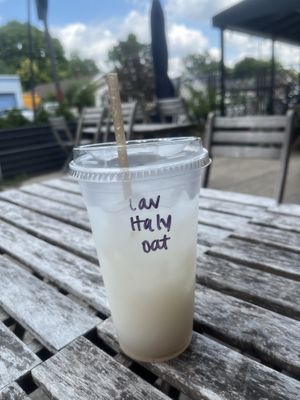 Lavender cream soda with oat milk  at Goldleaf Savory & Sweet in Indianapolis