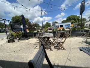 Outside seating  at Goldleaf Savory & Sweet in Indianapolis