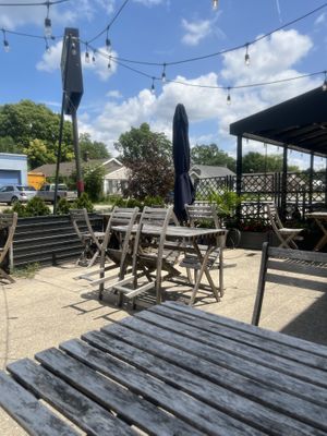 Outside seating  at Goldleaf Savory & Sweet in Indianapolis