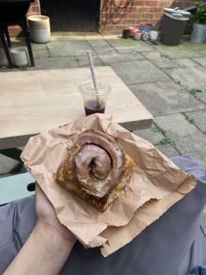 Vegan Bun And Iced Americano   at Northern Rye in Newcastle Upon Tyne