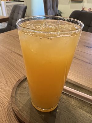 Freshly made orange & lemon lemonade   at Atelier Dulce Amarui in Cluj-napoca