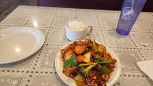 Served with an extra plate which was nice at New China Super Buffet in Tahlequah