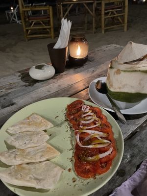 Tomato salad with flat bread   at SweetSoul Lanta in Krabi