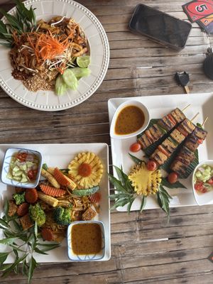 Pad thai, grilled tofu, noodles with tempeh   at SweetSoul Lanta in Krabi