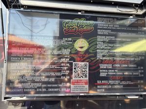 Part of their menu  at Good Vegan Bad Vegan in Indianapolis