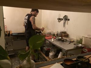 The master at work   at Herbívora in Oaxaca