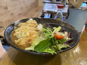 Vegetable curry and gyoza   at Sushi & More in North West London