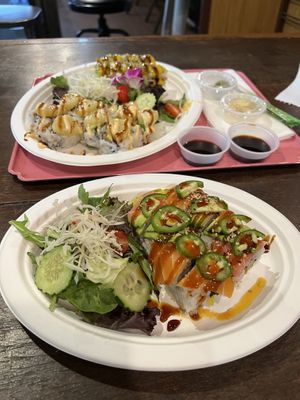 Aloha roll, Paradise roll, Santa roll   at Sushi Vegan in Santa Monica