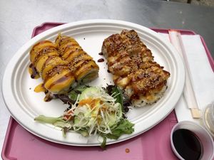 Mango roll and lobster roll  at Sushi Vegan in Santa Monica