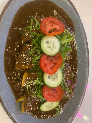 Vegan Mole Enchiladas at Casa Maya  in Merida