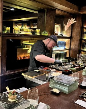 Chef in action!  at Omakaseed in New York City