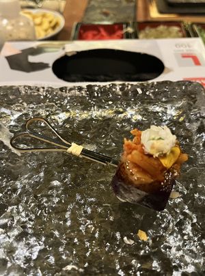 Seared purple sweet potato 🍠   at Omakaseed in New York City